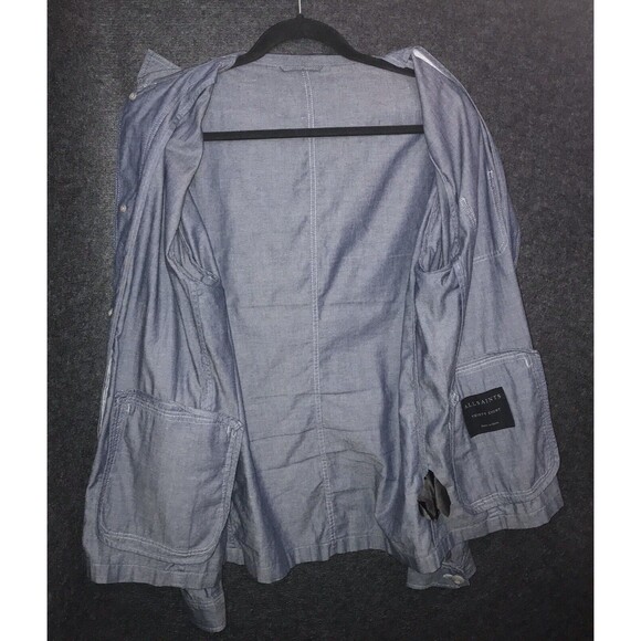 AllSaints Thirty Eight Renfield Jacket Fits Small Chambray Denim Like Buttons - Picture 5 of 11
